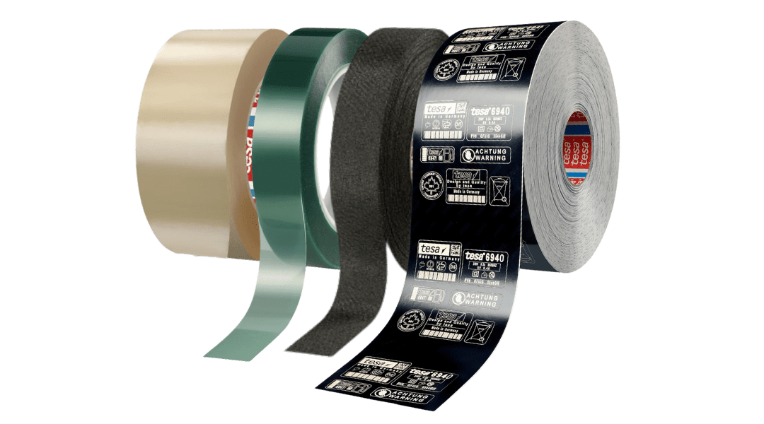 Lineup of decorative tapes - Mylar Tape, Console Tape, Hockey Tape, Labels.