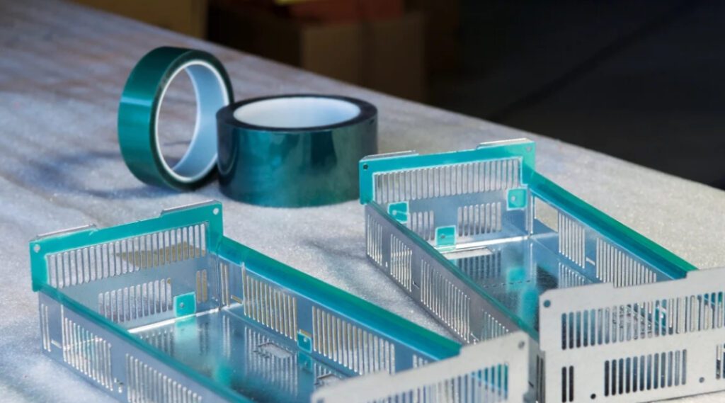 Mylar tape (metalized polyester tape) applied onto parts